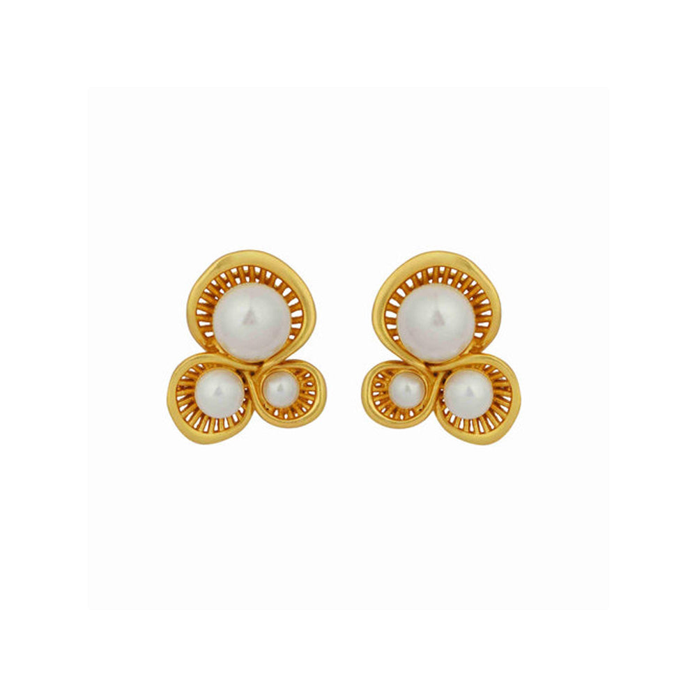 ZARIIN Power Pearls Necklace And Studs Set