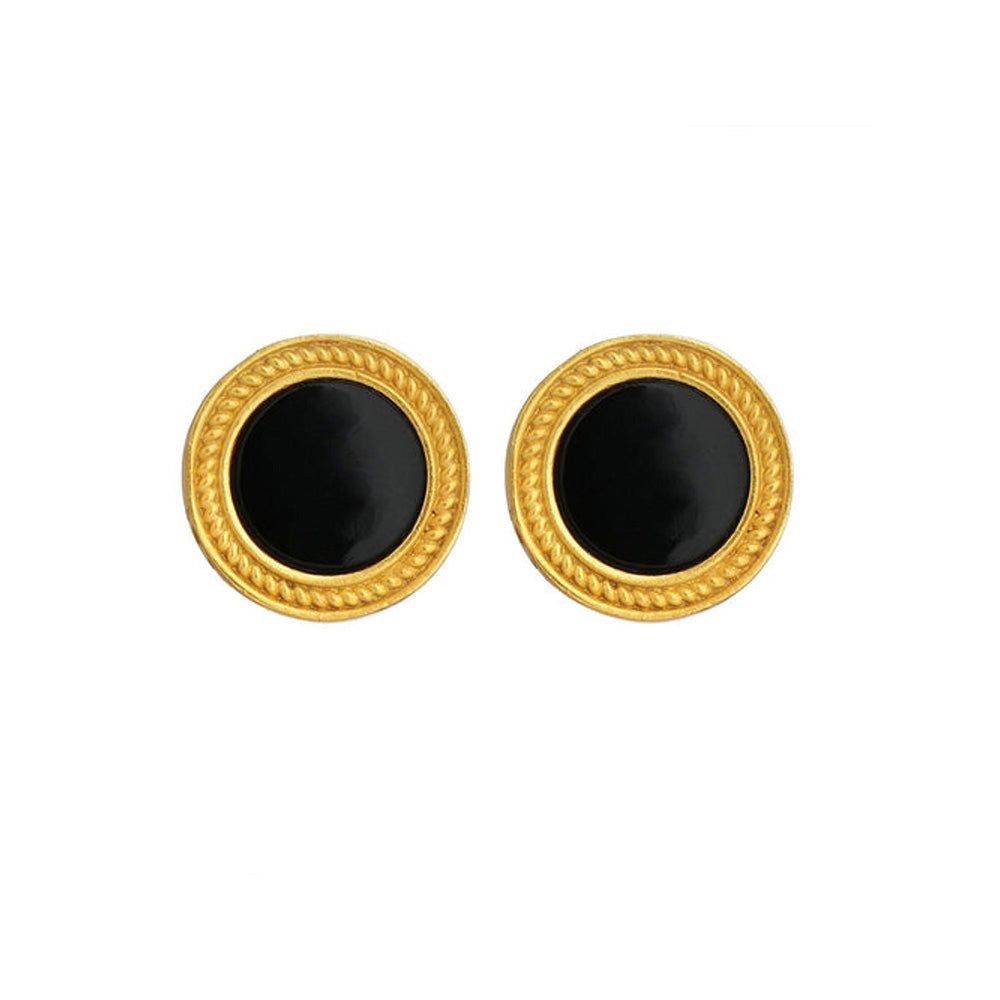 ZARIIN Harmony Pendant Necklace And Stud Earrings Set - Black Onyx