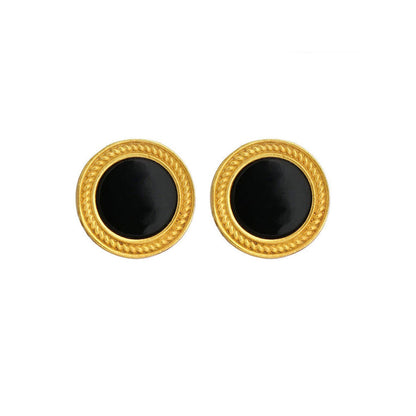 ZARIIN Harmony Pendant Necklace And Stud Earrings Set - Black Onyx