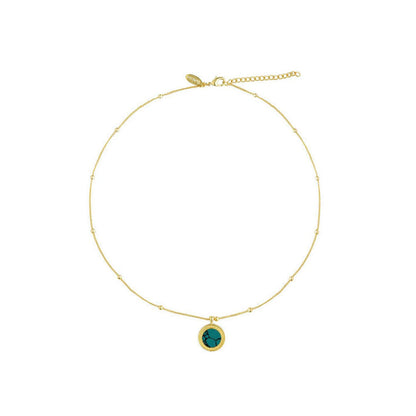 ZARIIN Harmony Pendant Necklace And Stud Earrings Set - Turquoise
