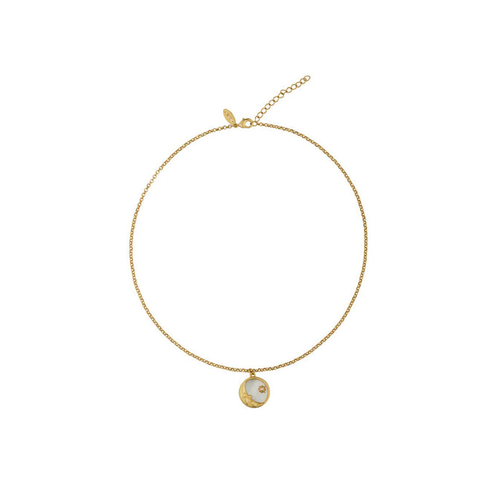 ZARIIN Magic Of The Moon Pendant Necklace And Stud Earrings Set