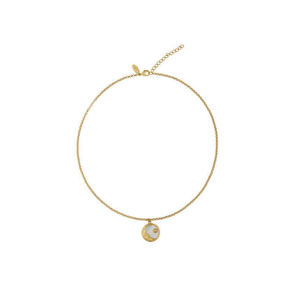ZARIIN Magic Of The Moon Pendant Necklace And Stud Earrings Set