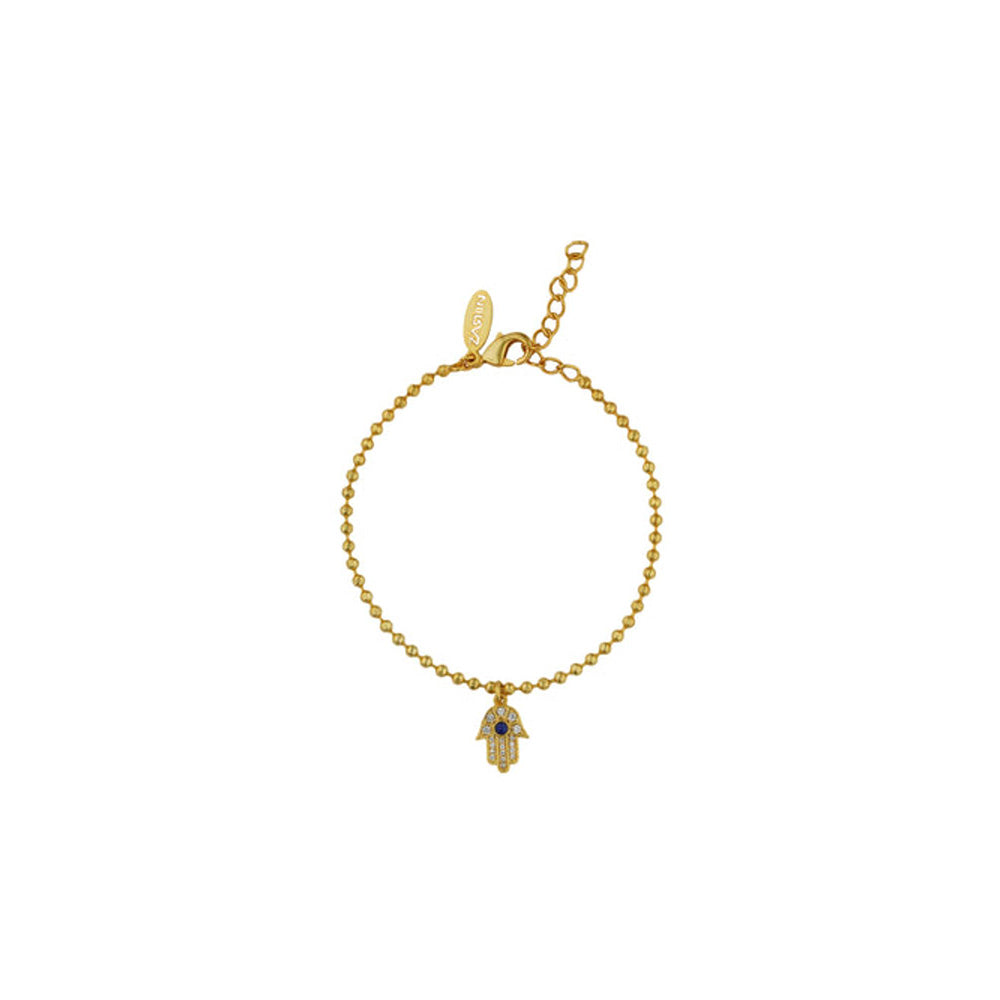 ZARIIN Protection Bracelet Set With Hamsa Hand Bracelet And Evil Eye Bracelet