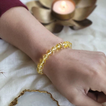 ZARIIN Citrine Bead Bracelet For Joy And Success