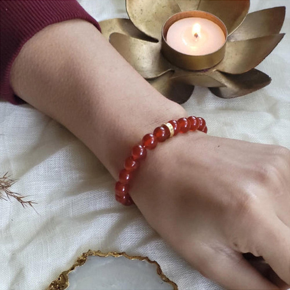 ZARIIN Carnelian Bead Bracelet For Passion And Creativity