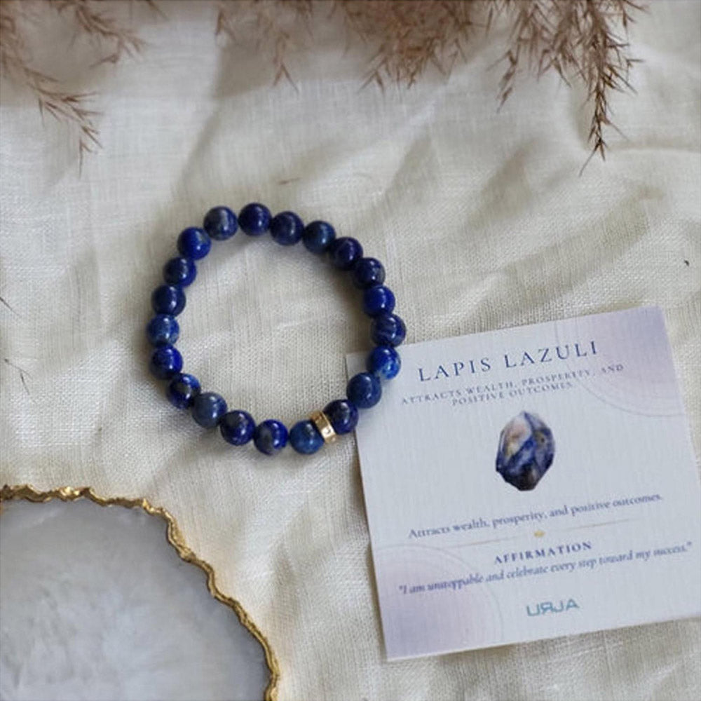 ZARIIN Lapis Lazuli Bead Bracelet For Intuition And Wisdom