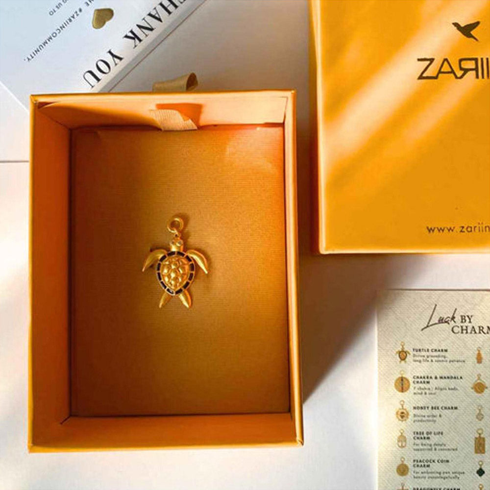 ZARIIN Turtle Charm For Divine Grounding, Long Life And Cosmic Patience