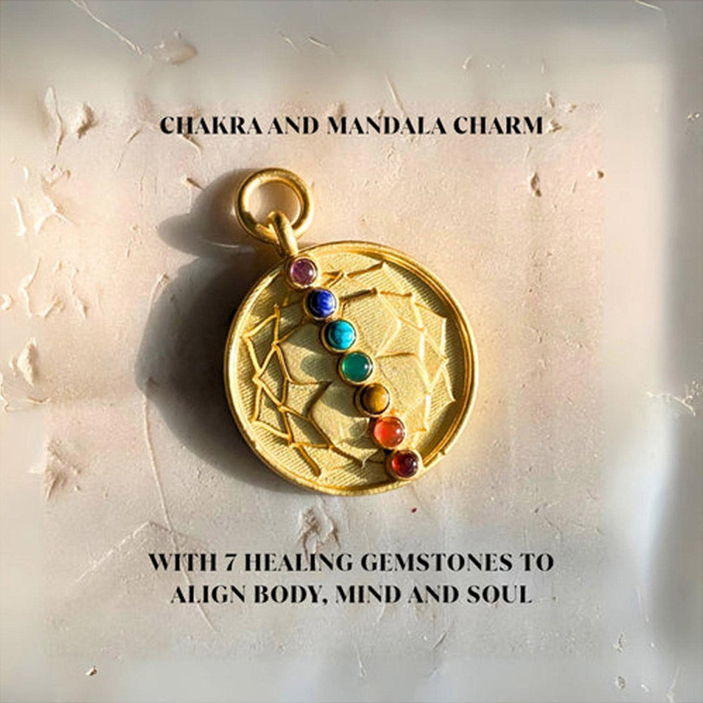 ZARIIN Chakra And Mandala Charm With 7 Healing Gemstones To Align Body, Mind And Soul