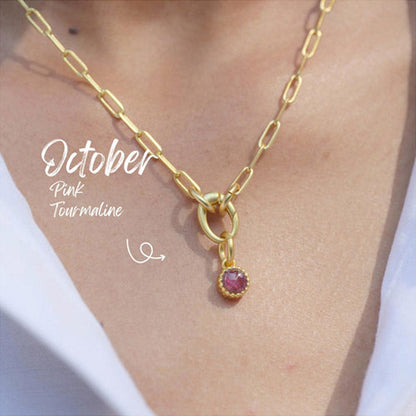 ZARIIN October Birthstone Charm - Pink Tourmaline