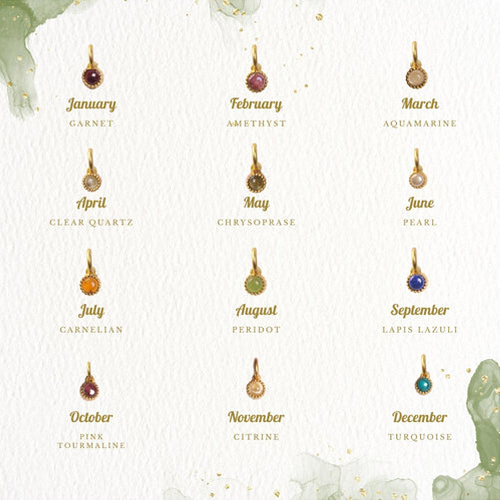ZARIIN Customisable Birthstone Charm Necklace