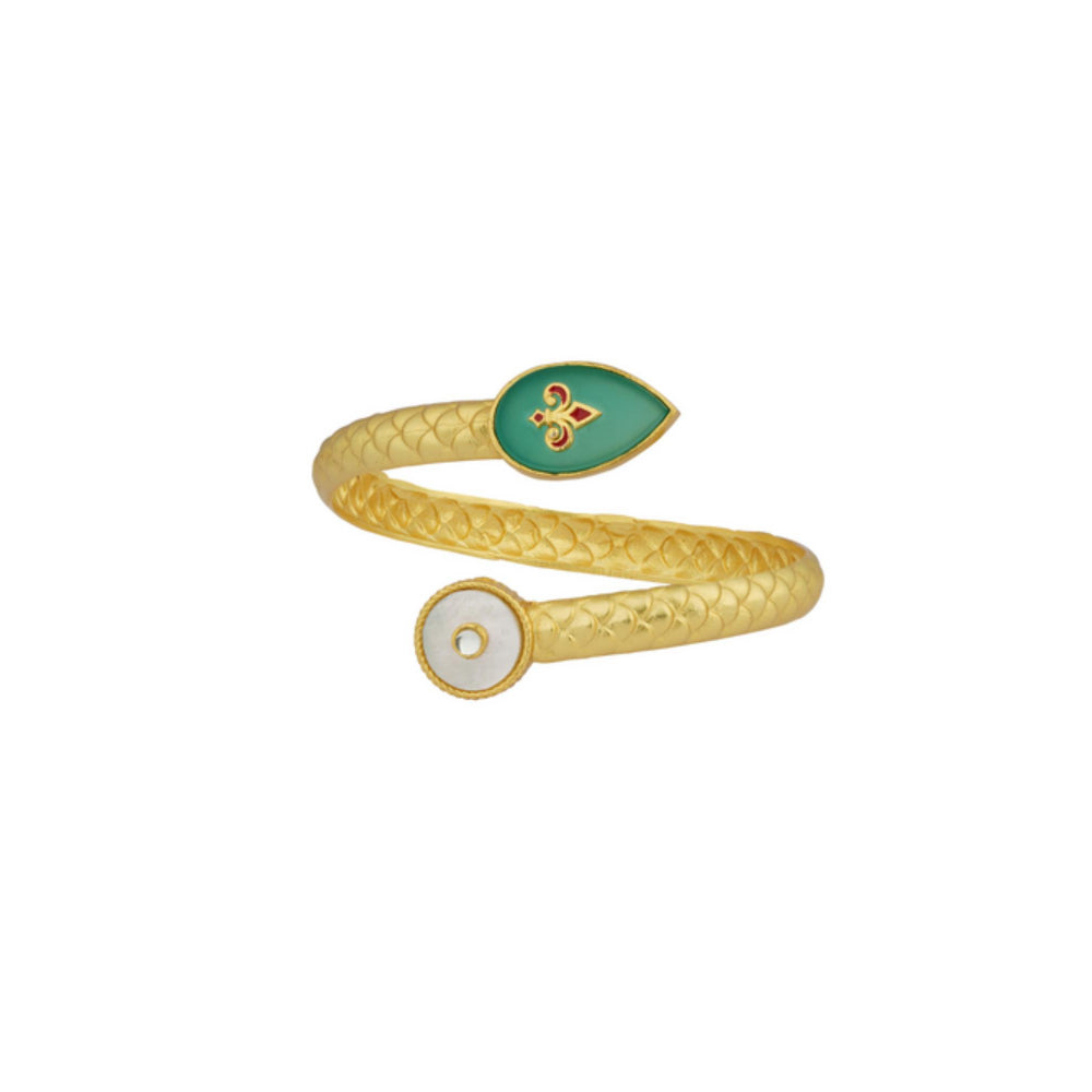 ZARIIN Old Meets New Green Onyx Cuff Bracelet