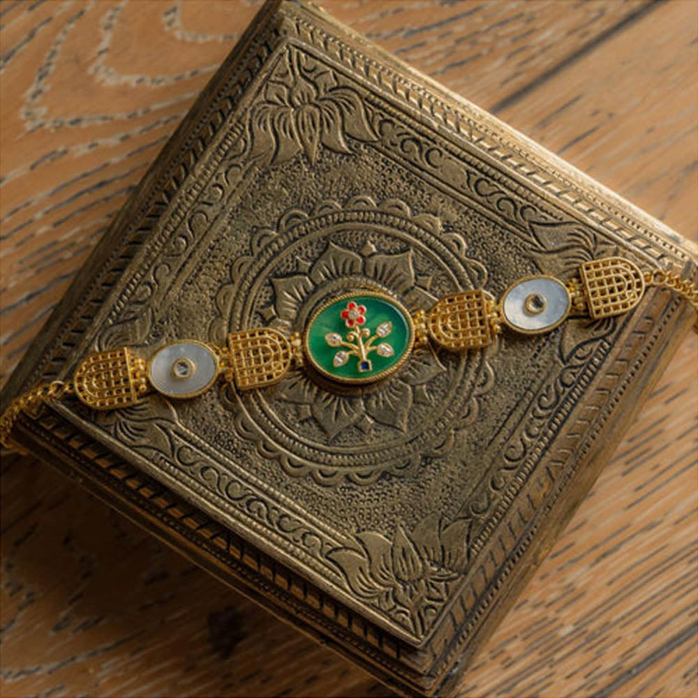 ZARIIN Modern Begum Green Onyx Bracelet