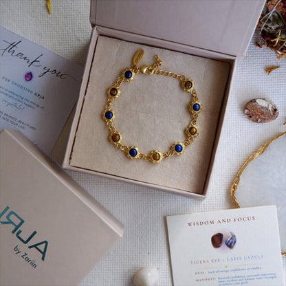 ZARIIN Tiger'S Eye And Lapis Lazuli Bracelet