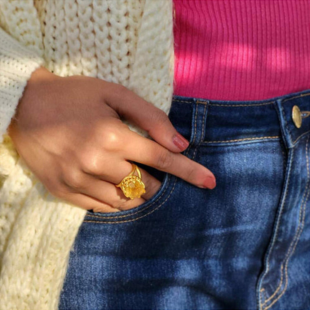 ZARIIN Citrine Healing Ring For Joy And Success