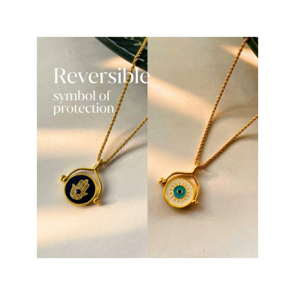 ZARIIN Protection Necklace With Evil Eye And Hamsa Hand