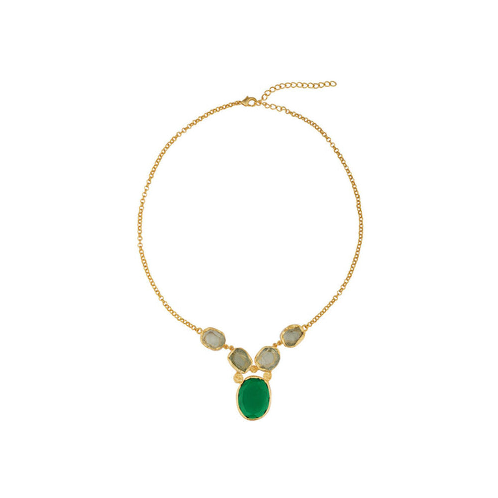 ZARIIN Wear Pray Love Green Amethyst Green Quartz Necklace