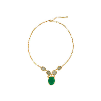ZARIIN Wear Pray Love Green Amethyst Green Quartz Necklace