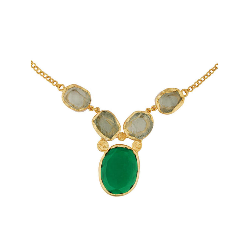 ZARIIN Wear Pray Love Green Amethyst Green Quartz Necklace