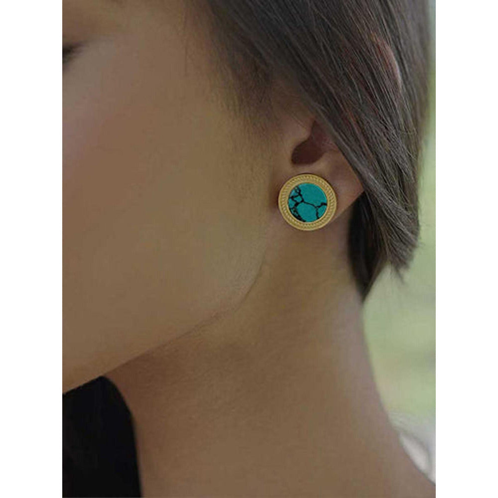 ZARIIN Tranquil Life Stud Earrings With Turquoise - Relationships