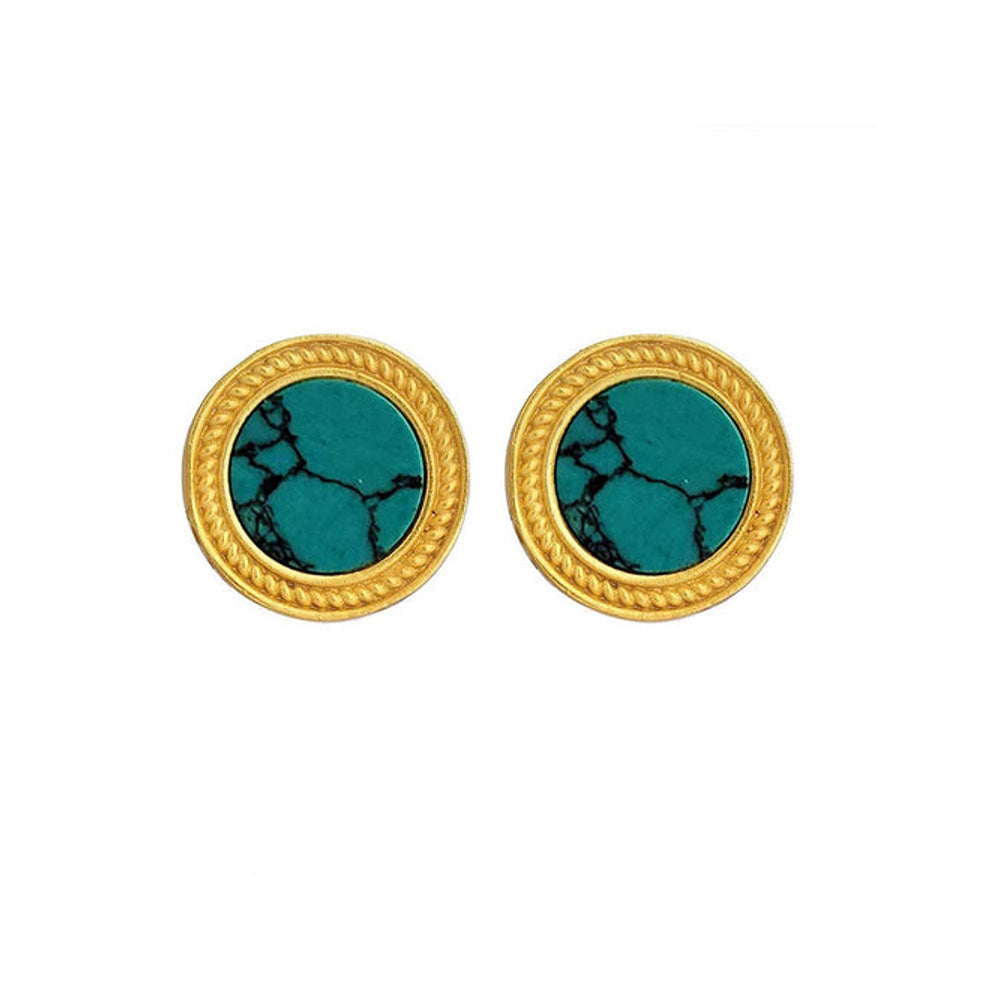 ZARIIN Tranquil Life Stud Earrings With Turquoise - Relationships