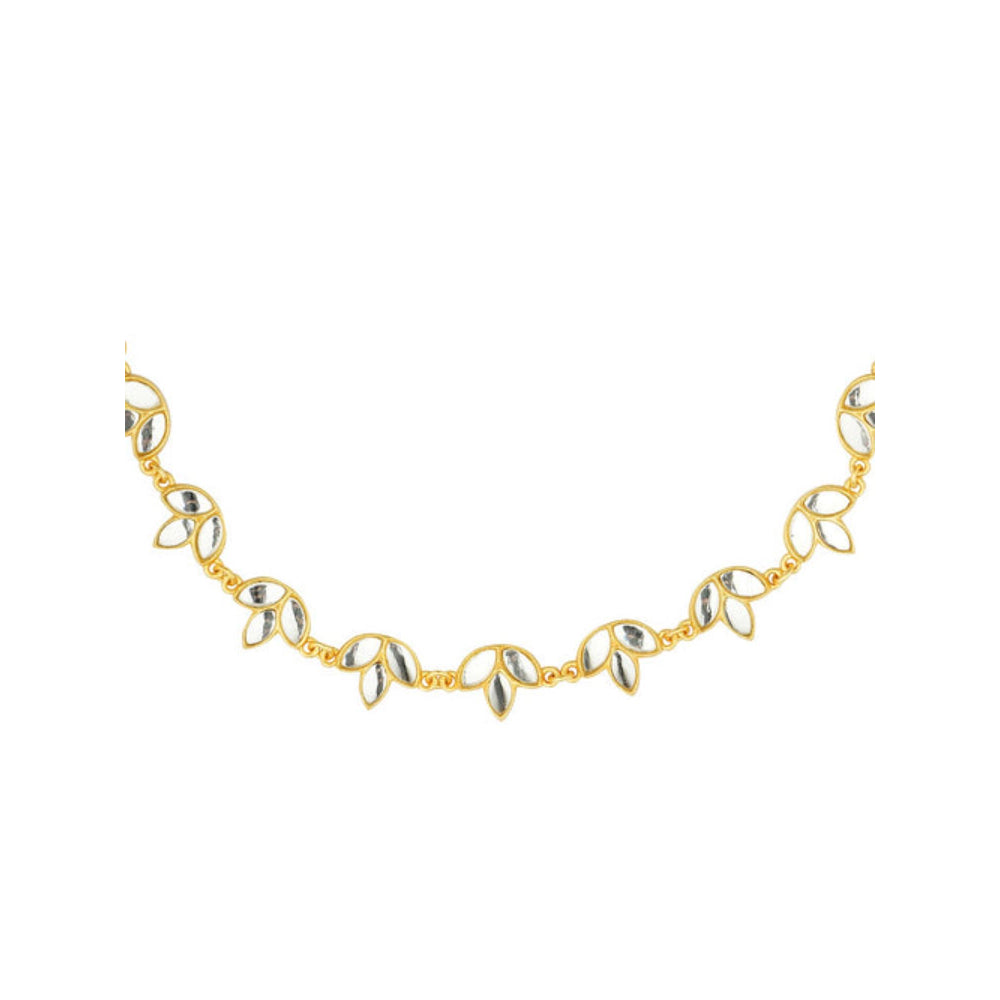ZARIIN Padma Necklace With Mirror Polki