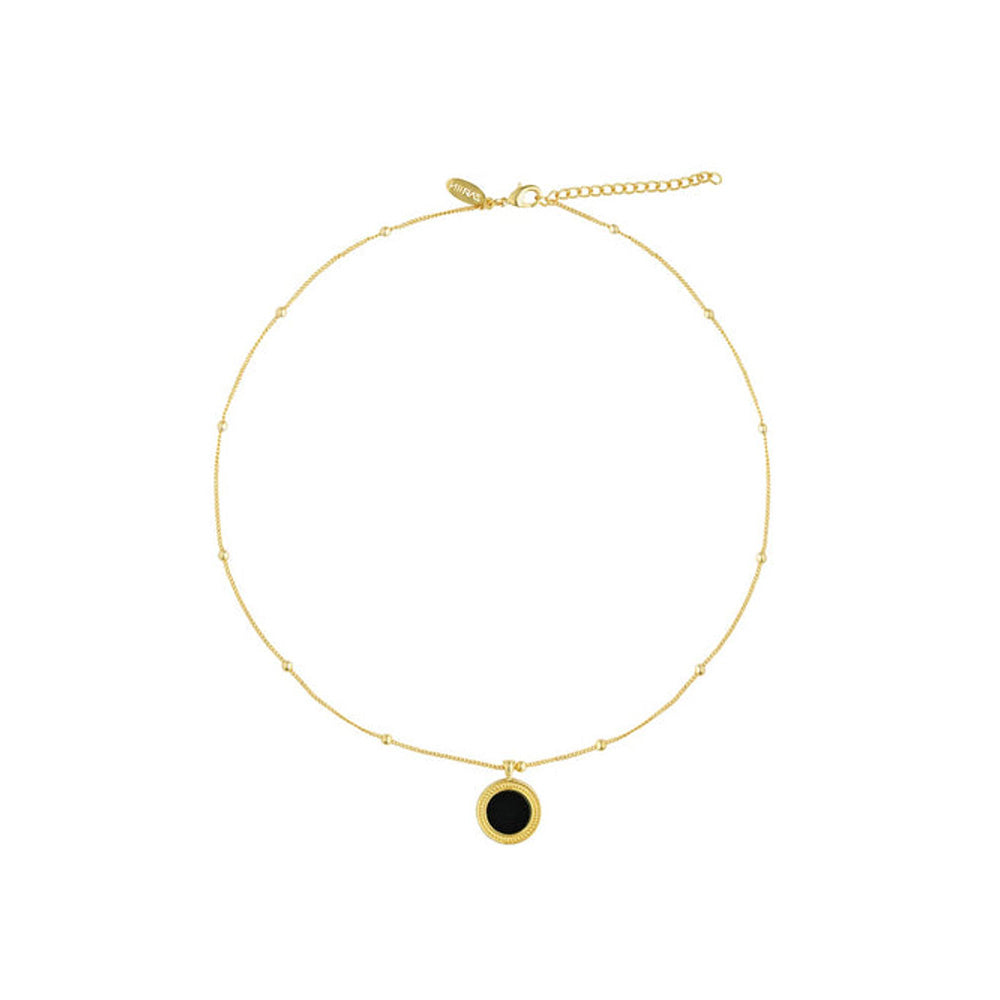 ZARIIN Healing Touch Pendant Necklace With Black Onyx - Protection