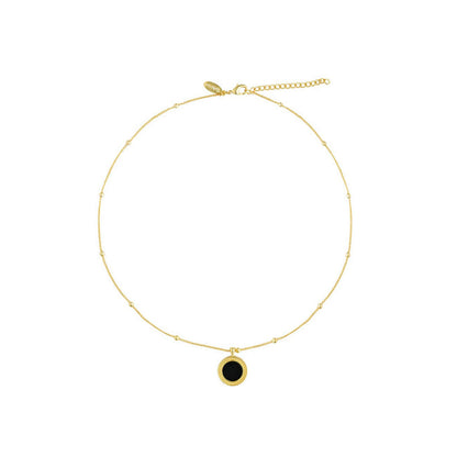ZARIIN Healing Touch Pendant Necklace With Black Onyx - Protection