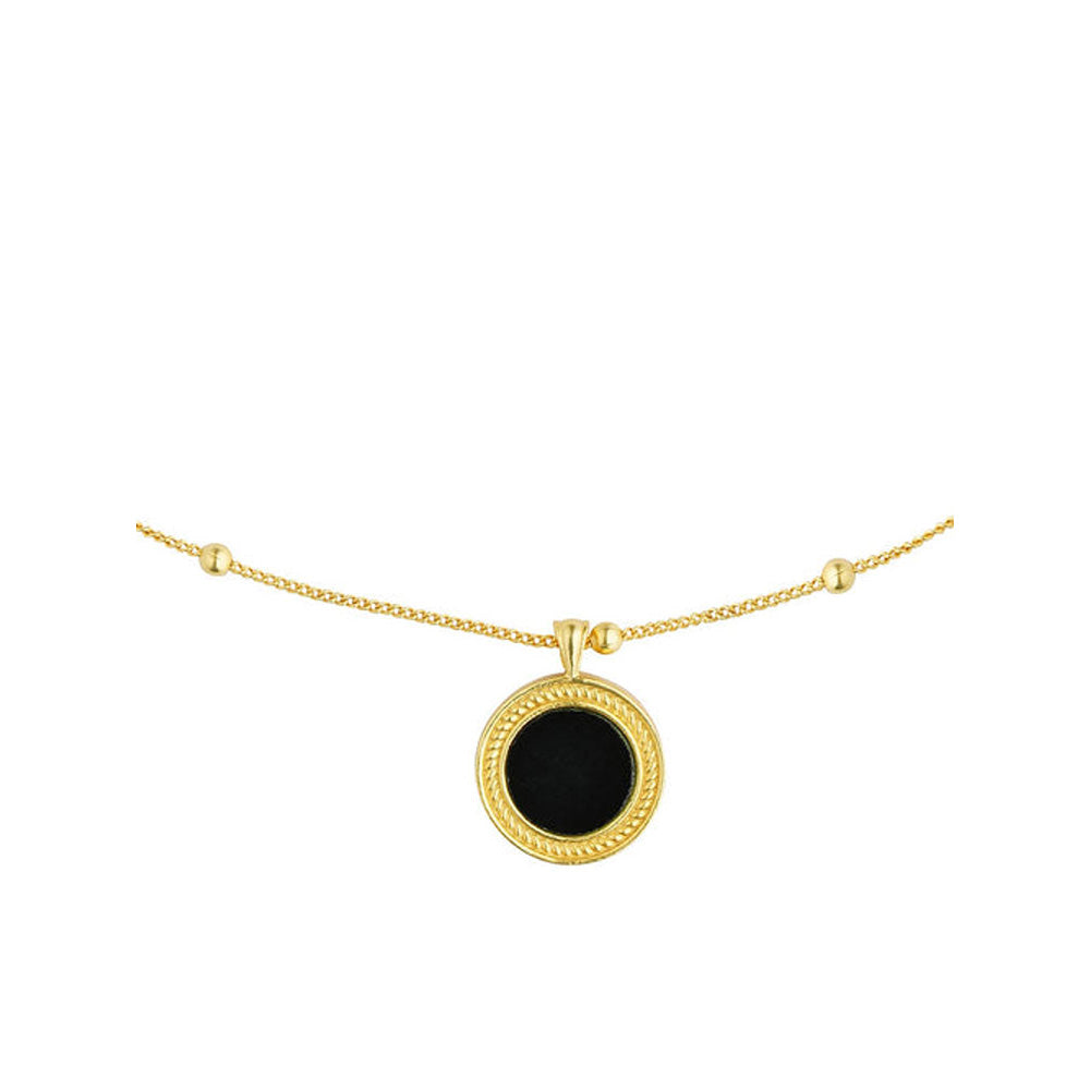 ZARIIN Healing Touch Pendant Necklace With Black Onyx - Protection