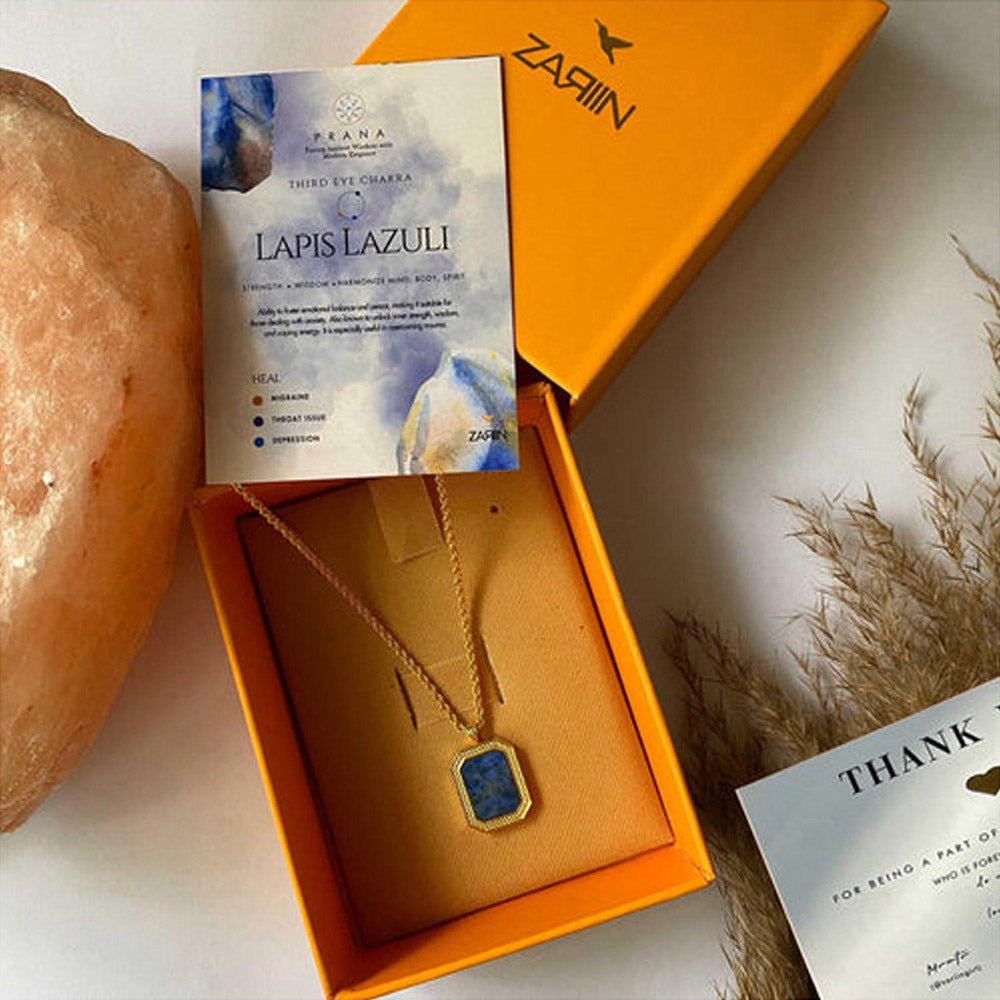 ZARIIN Soul Soothe Pendant Necklace With Lapis Lazuli - Intuition
