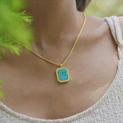 ZARIIN Soul Soothe Pendant Necklace With Turquoise - Relationships