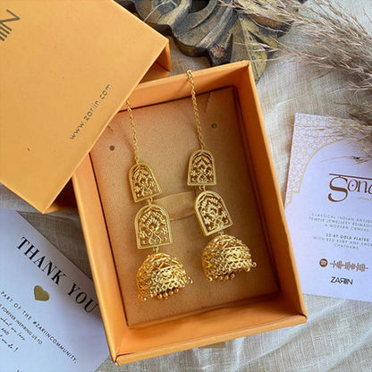 ZARIIN Bareilly Jhumka Earrings With Strings