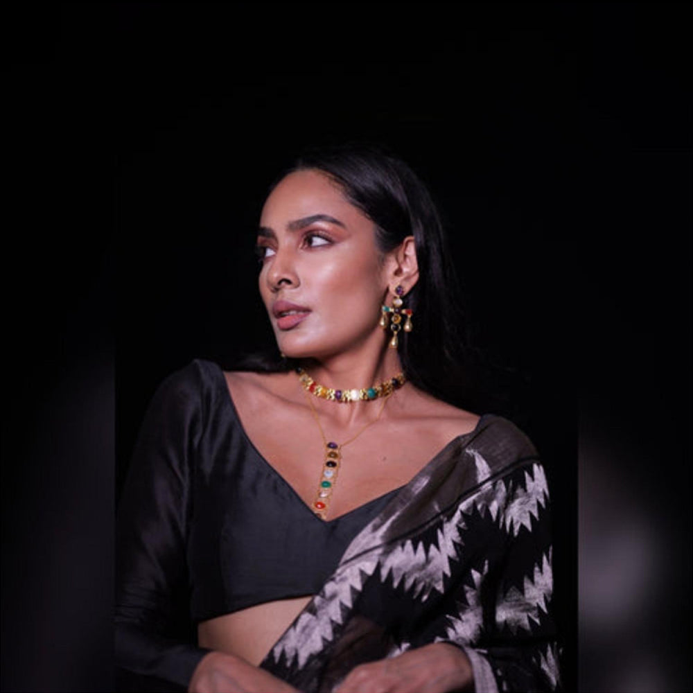 ZARIIN Power Moves Navratna Choker Necklace