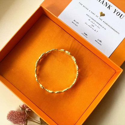 ZARIIN Gold Nuggets Goldtone Bangle