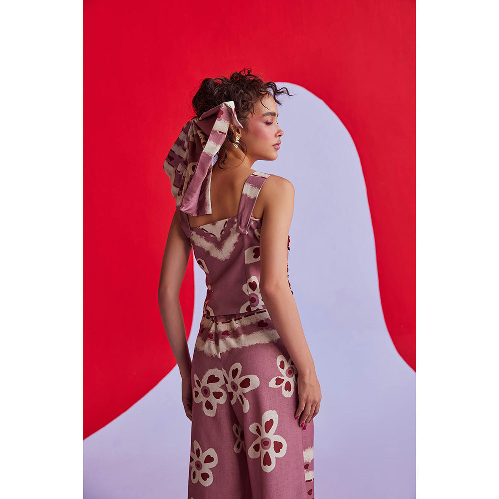 Zip by Payal & Zinal Hearts Unlocked Scarlet Berry Co-Ord (Set of 2)