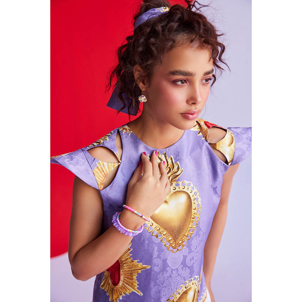 Zip by Payal & Zinal Hearts Unlocked Purple Out Dress