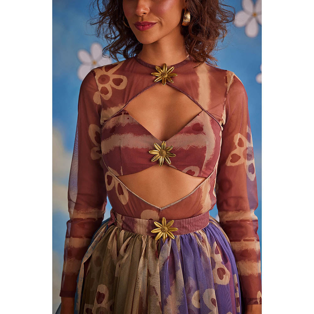 Zip by Payal & Zinal Hearts Unlocked X0X0 Extravaganza Top and Skirt (Set of 2)