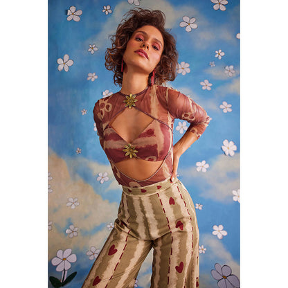Zip by Payal & Zinal Hearts Unlocked Blushing Hearts Top and Pant (Set of 2)