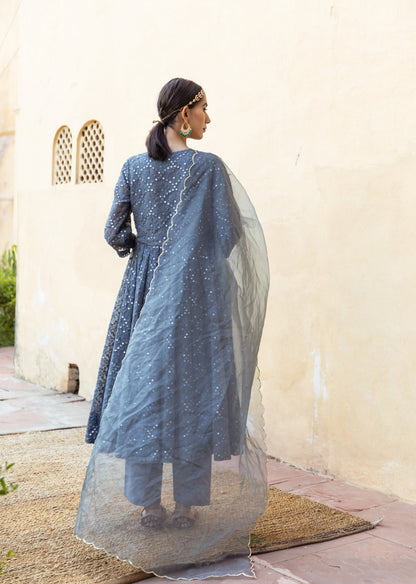 Damini Grey Anarkali Set