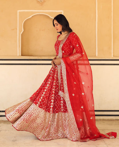 Nanda Red Lehenga Set