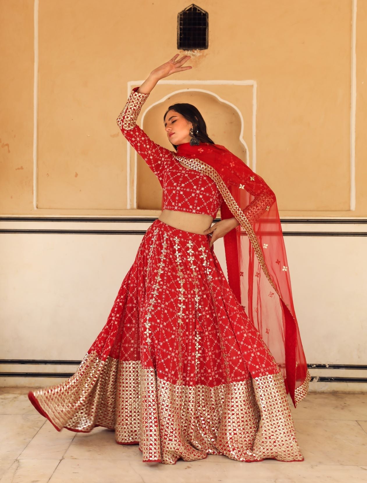 Nanda Red Lehenga Set