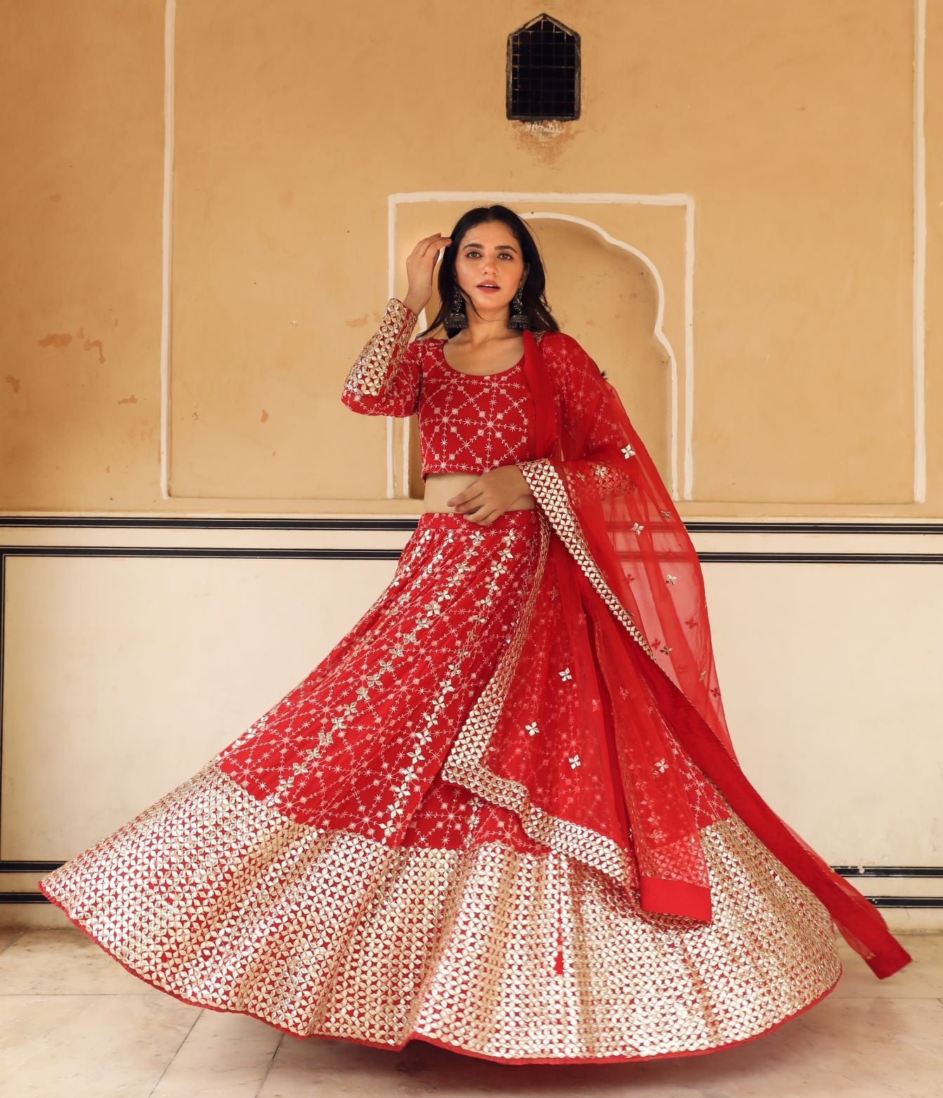 Nanda Red Lehenga Set