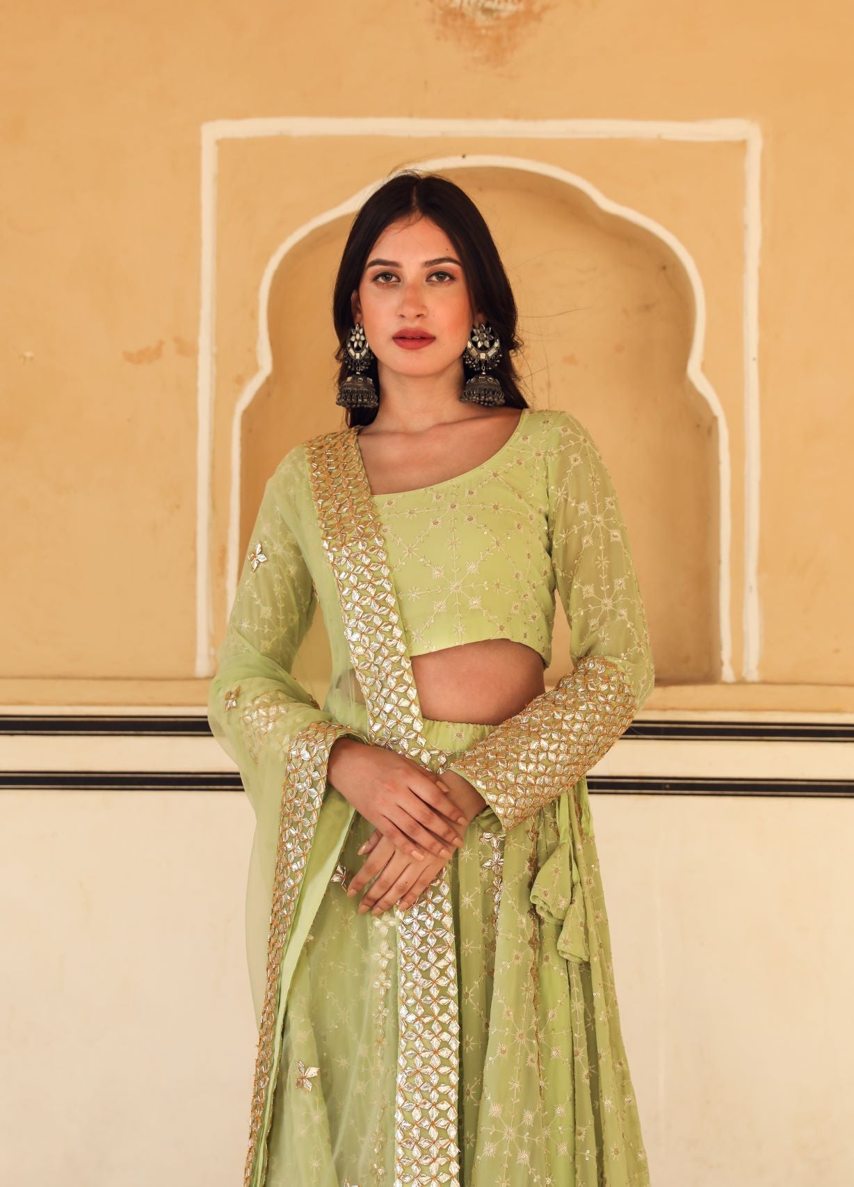 Nanda Pista Lehenga Set
