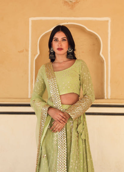 Nanda Pista Lehenga Set