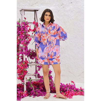 AlterEGO Arlet- Blue Floral Shirt