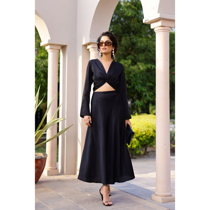 AlterEGO Rhea Black Skirt & Crop Top (Set of 2)