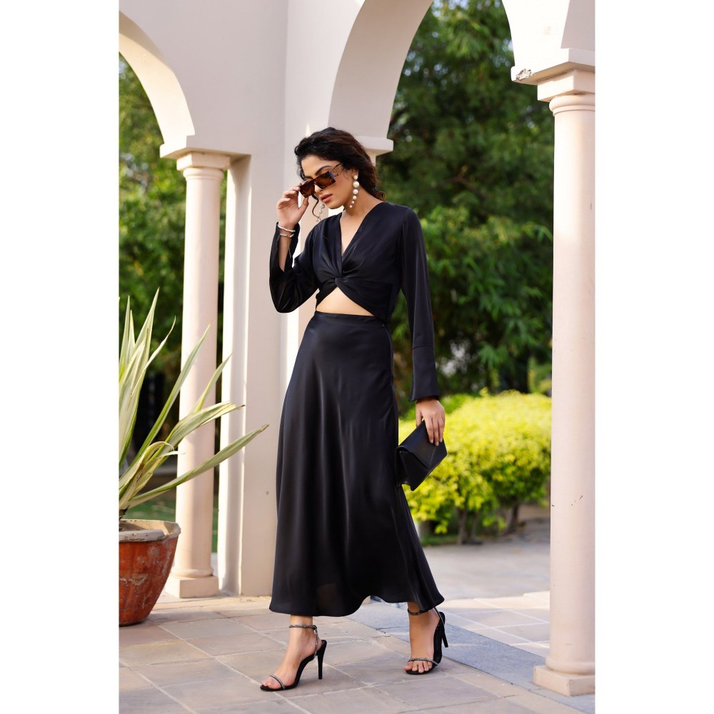 AlterEGO Rhea Black Skirt & Crop Top (Set of 2)