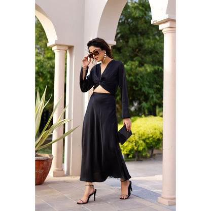AlterEGO Rhea Black Skirt & Crop Top (Set of 2)