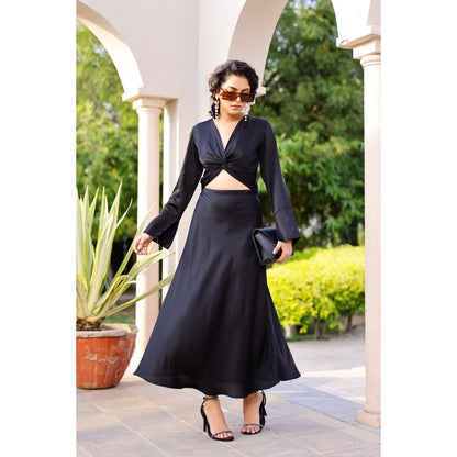 AlterEGO Rhea Black Skirt & Crop Top (Set of 2)