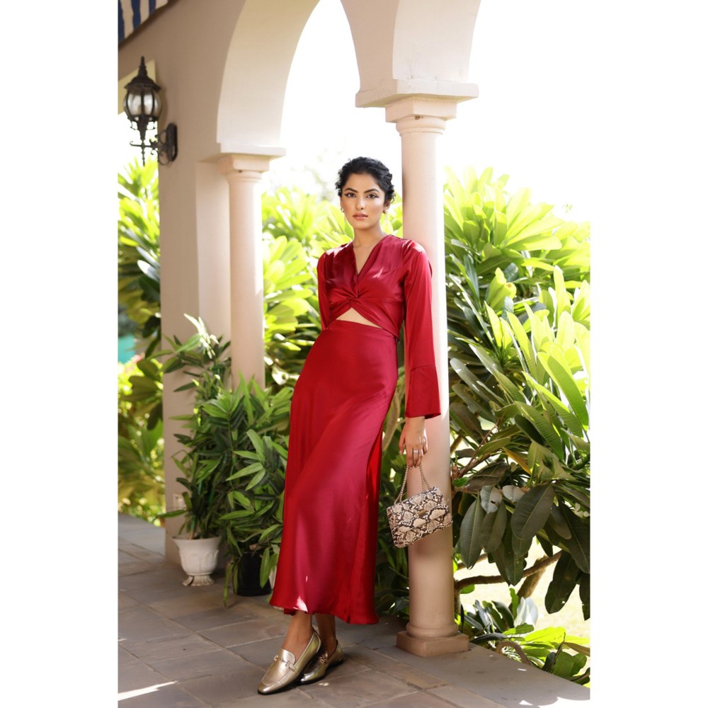 AlterEGO Rhea Red Skirt & Crop Top (Set of 2)
