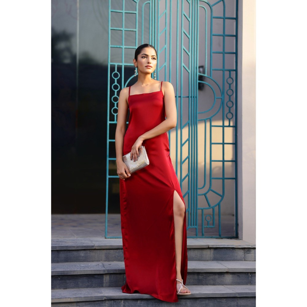 AlterEGO Stella Satin Silk Slip Maxi Dress